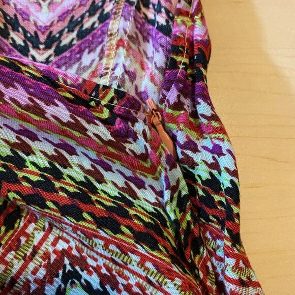 Vintage Lord & Taylor Maxi Dress Chevron Multi Size Small - Picture 11 of 12